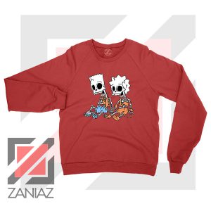Bart and Lisa Skeletons Red Sweatshirt