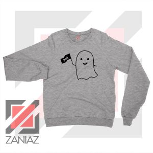 Cute Ghost Cozy Halloween Grey Sweatshirt