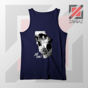 Evil Dead 2 Skull Poster Navy Blue Tank Top
