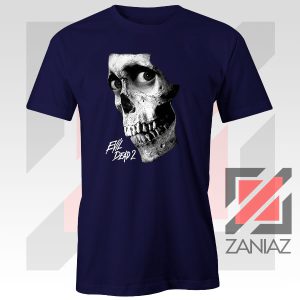 Evil Dead 2 Skull Poster Navy Blue Tee