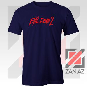 Evil Dead II 87 Logo Navy Blue Tshirt