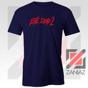 Evil Dead II 87 Logo Navy Blue Tshirt