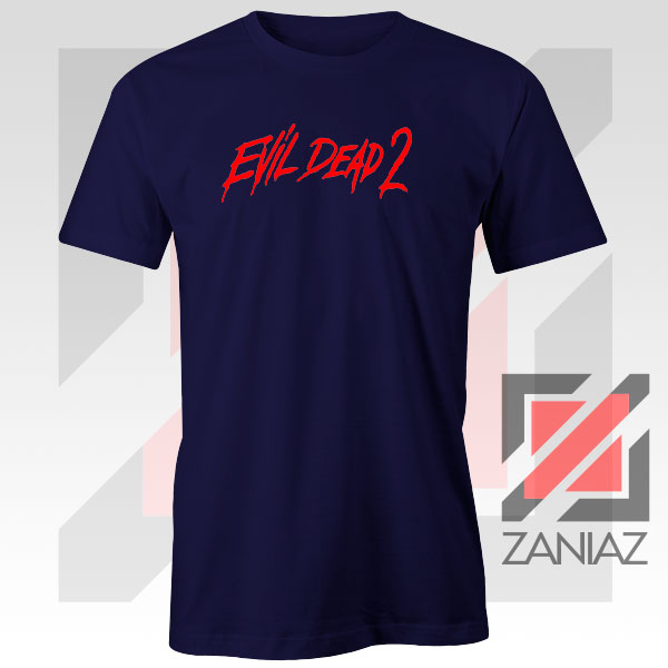 Evil Dead II 87 Logo Navy Blue Tshirt