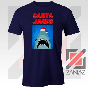 Father Christmas Jaws Parody Navy Blue Tee
