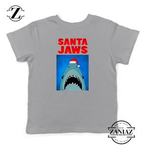Father Christmas Jaws Parody Youth Sport Grey Tee
