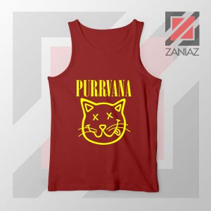 Funny Cat Parody Purrvana Red Tank Top
