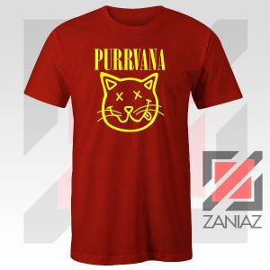 Funny Cat Parody Purrvana Red Tee