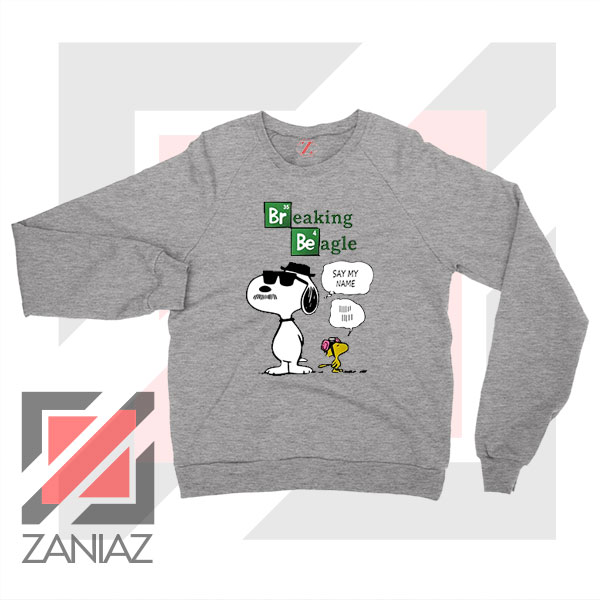 Funny Snoopy Say My Name Grey Sweatshirt