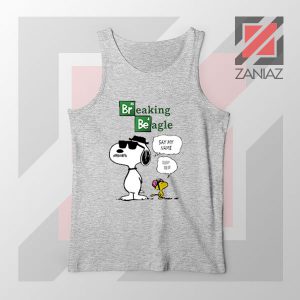 Funny Snoopy Say My Name Grey Tank Top