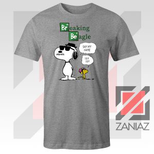 Funny Snoopy Say My Name Grey Tshirt