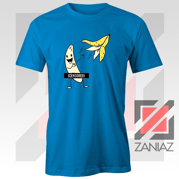Get More Censored Banana Graphic Blue Tee