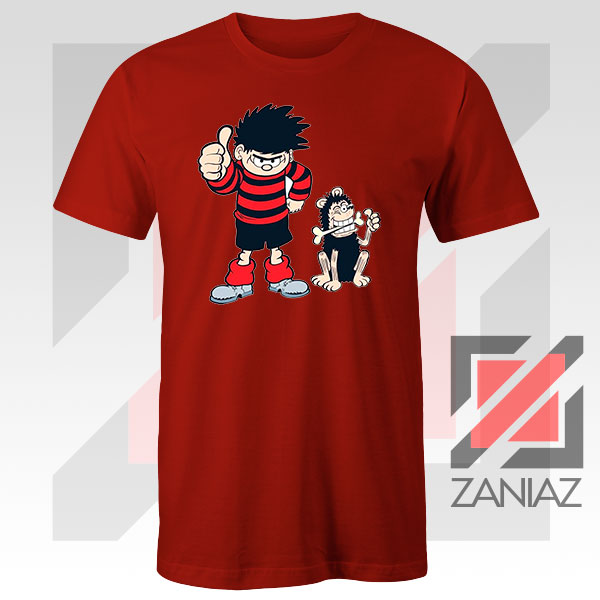 Gnasher Dennis The Menace Red Tshirt