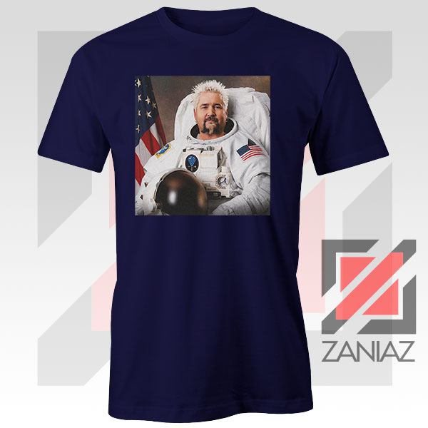 Guy Fieri Astronaut Parody Navy Blue Tshirt