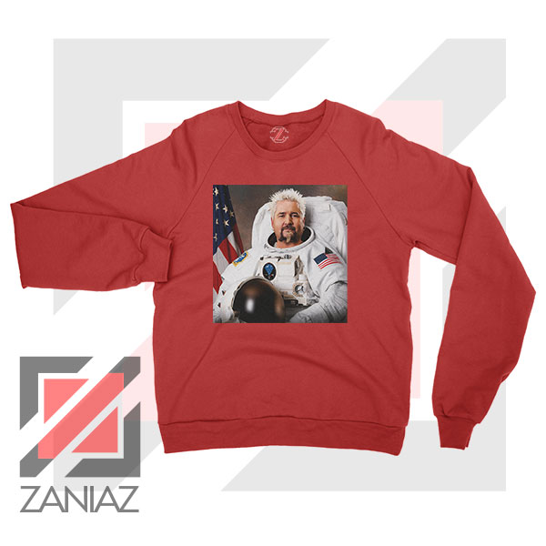 Guy Fieri Astronaut Parody Red Sweatshirt