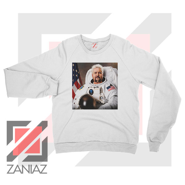Guy Fieri Astronaut Parody White Sweatshirt