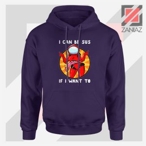 I Can Be SUS Funny Graphic Navy Blue Hoodie