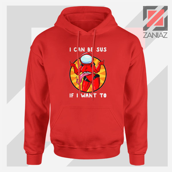 I Can Be SUS Funny Graphic Red Hoodie