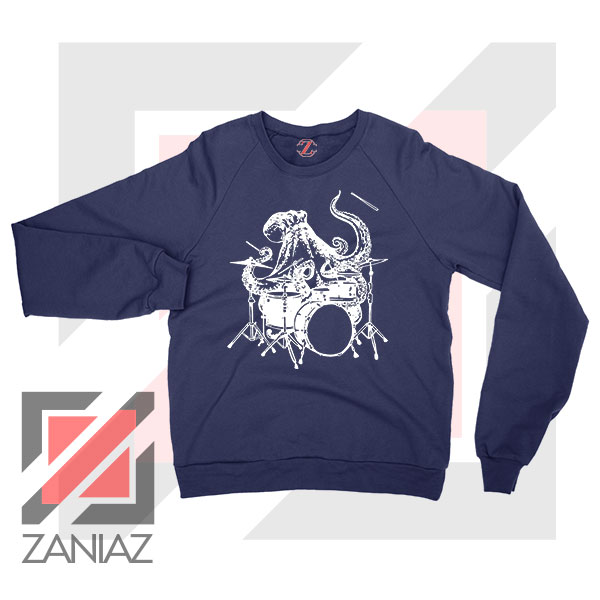 Octopus Drummer Navy Blue Sweatshirt