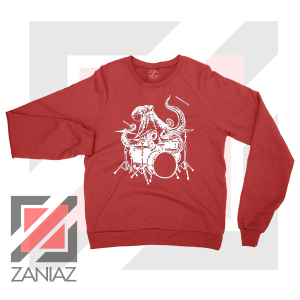 Octopus Drummer Red Sweatshirt