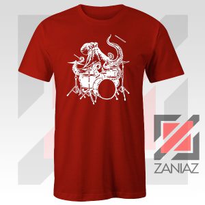 Octopus Drummer Red Tshirt