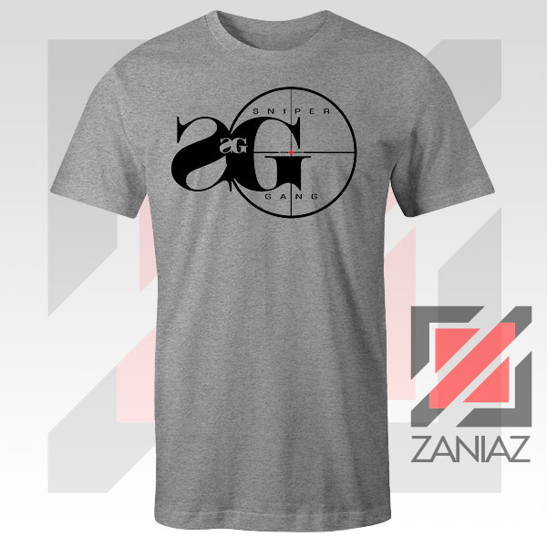 Sniper Gang Musical Design Grey Tshirt