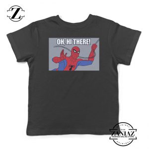 Spider Man Movie Swinging Kids Black Tshirt
