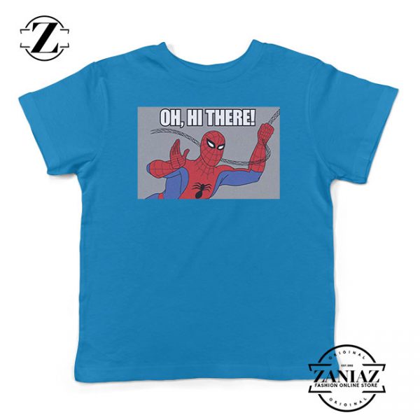 Spider Man Movie Swinging Kids Blue Tshirt