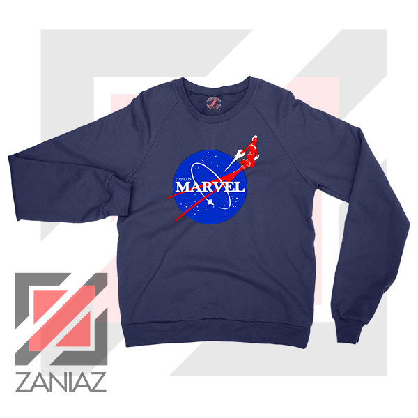 The Marvels 2 Nasa Logo Parody Navy Blue Sweater