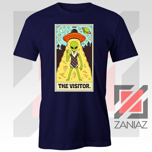 The Visitor Tarot Card Navy Blue Tee
