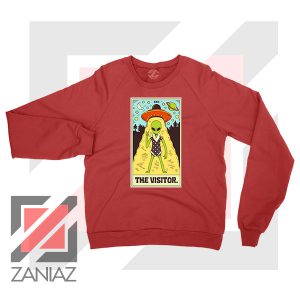 The Visitor Tarot Card Red Sweater