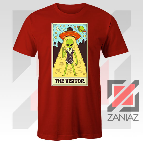 The Visitor Tarot Card Red Tee