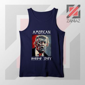 Trump Horror Story Navy Blue Tank Top