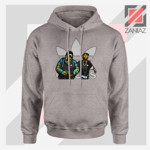 Tupac Biggie Logo Parody Grey Hoodie