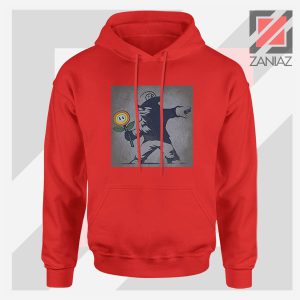 Banksy Flower Street Art Red Hoodie