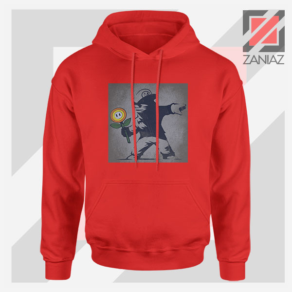 Banksy Flower Street Art Red Hoodie