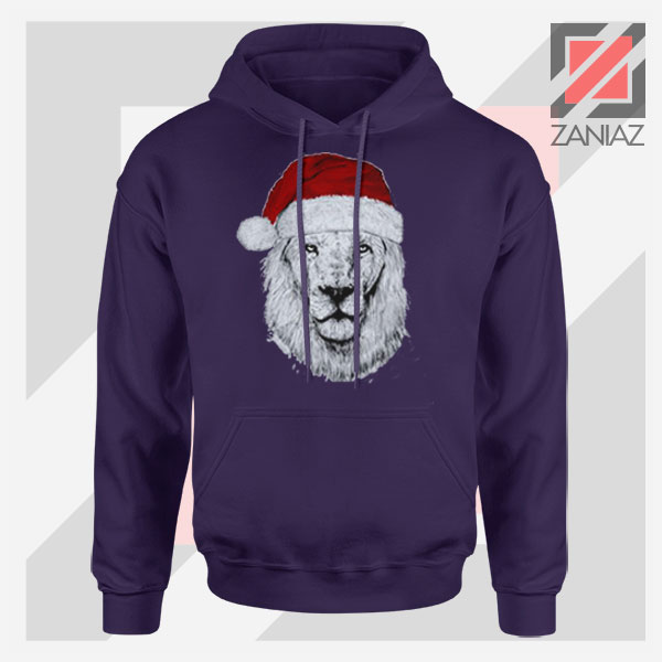 Father Christmas Lion Navy Blue Hoodie