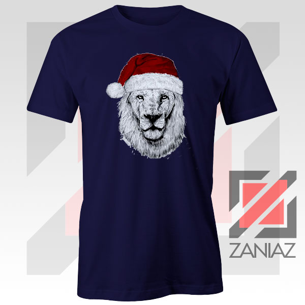 Father Christmas Lion Navy Blue Tee