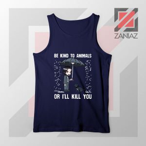 John Wick Be Kind To Animals Navy Blue Tank Top