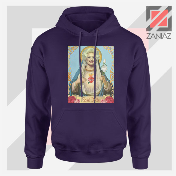 Saint Dolly Parton Graphic Navy Blue Hoodie