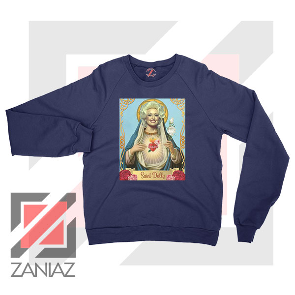 Saint Dolly Parton Graphic Navy Blue Sweatshirt