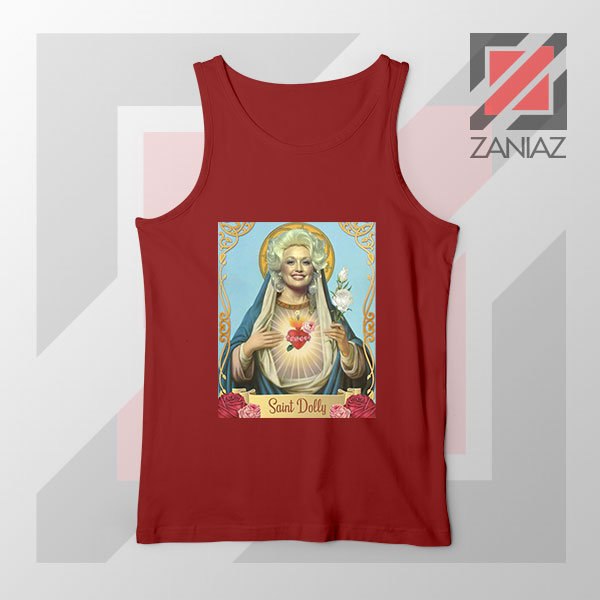 Saint Dolly Parton Graphic Red Tank Top