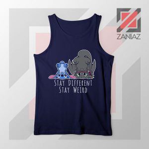 Stay Weird Lilo And Stitch Navy Blue Tank Top