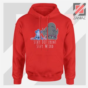 Stay Weird Lilo And Stitch Red Hoodie