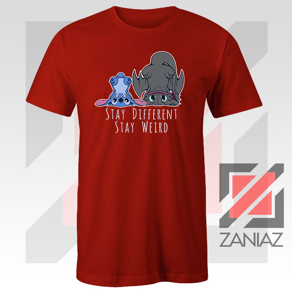 Stay Weird Lilo And Stitch Red Tee