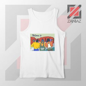 Welcome To Boston Graphic White Tank Top