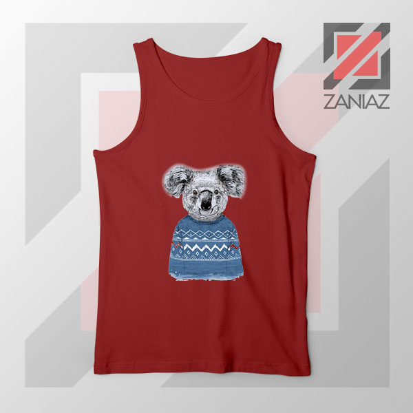 Winter Koala Christmas Red Tank Top