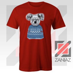 Winter Koala Christmas Red Tshirt