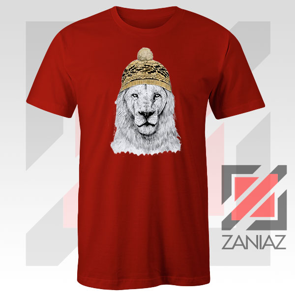Winter Lion New Graphic 1 Red Tshirt