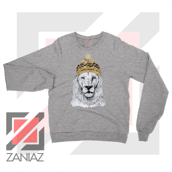 Winter Lion New Graphic 2 Grey Sweater