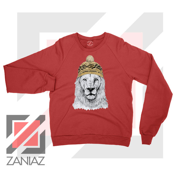 Winter Lion New Graphic 2 Red Sweater